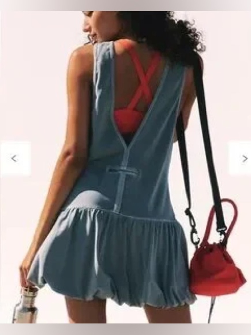 FP Movement Free People Hot Shot Bubble Dress Set Summer Storm Blue - X-Small